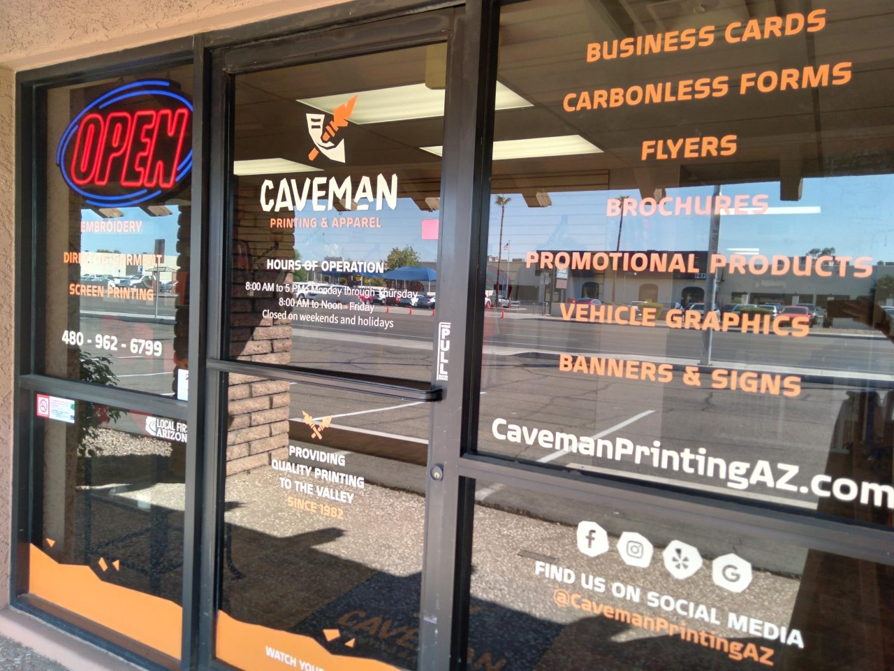 Caveman Printing Store Front