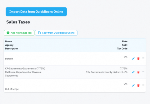 easily import accounting data such as customers, sales taxes, and chart of accounts with one click.