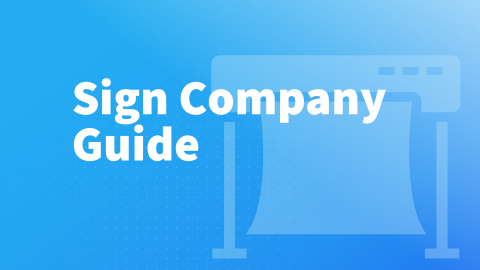 Sign Company Guide course graphic with large format printer icon.